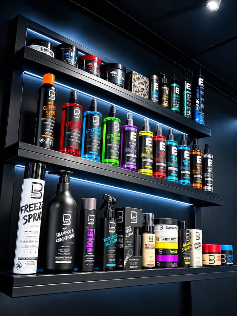 Gamme de produits coiffants du salon Everest Barbershop